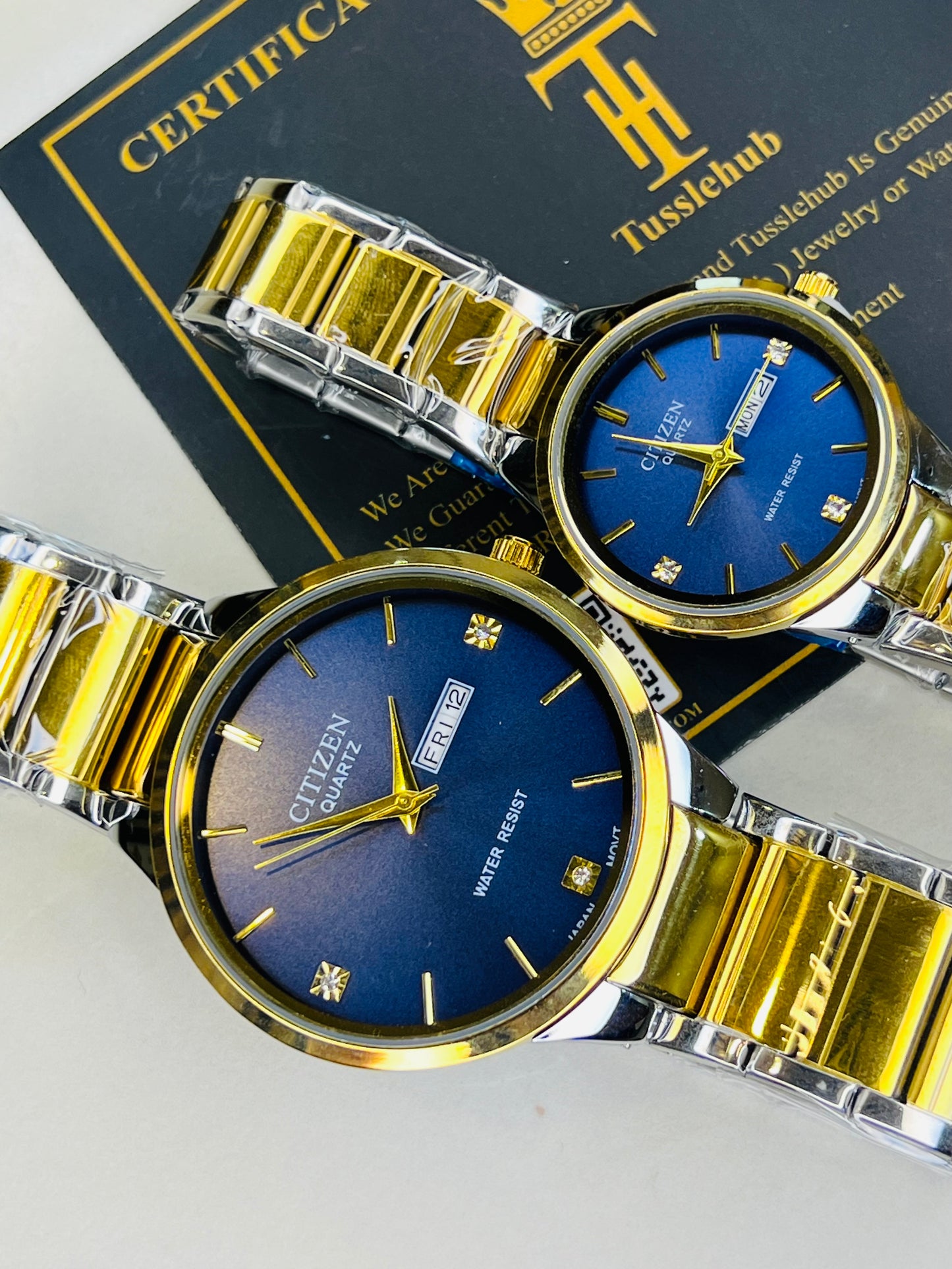 Two Tone Navy Axiom Couple Watch