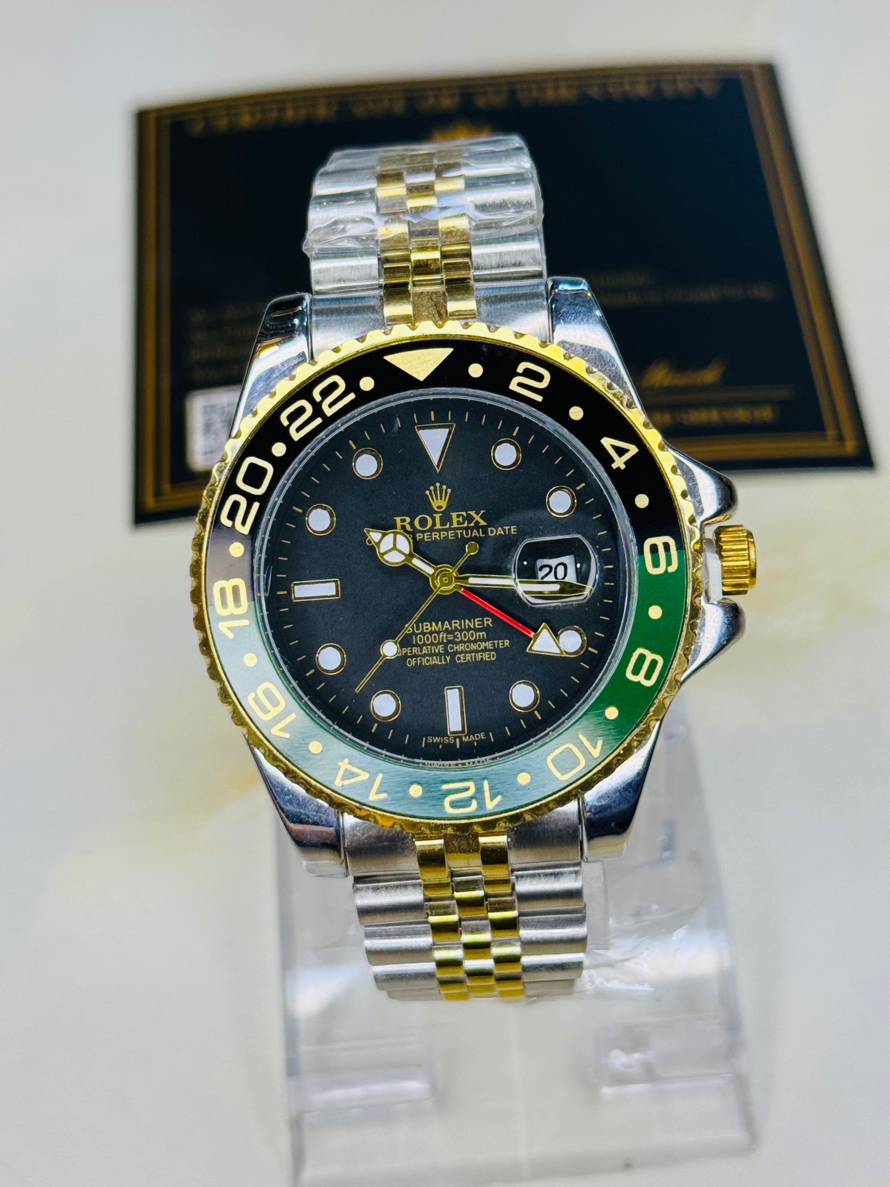 Two Tone Sprite Chain Strapped Submariner Watch