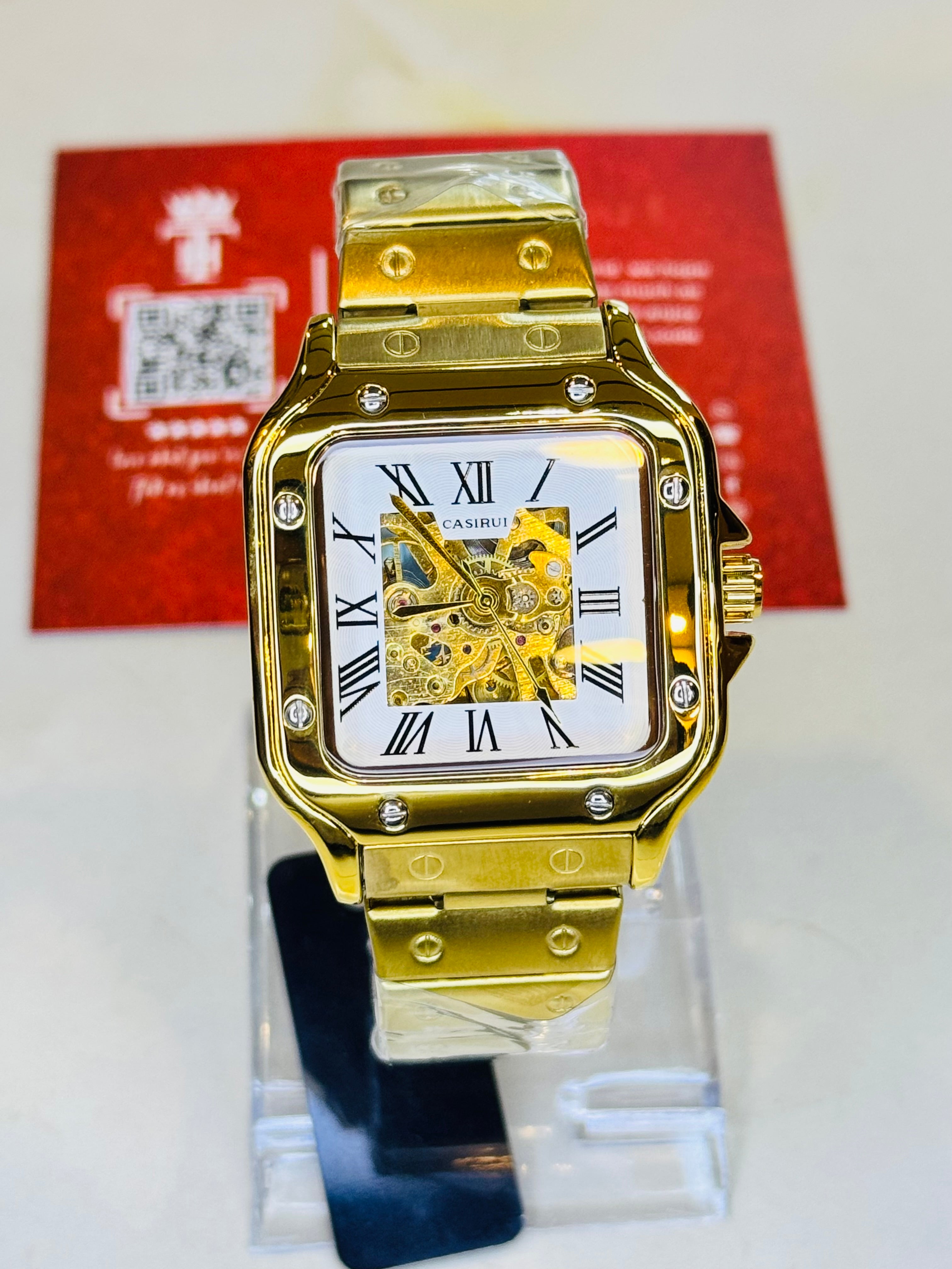 Gold Chain Tank Automatic Watch