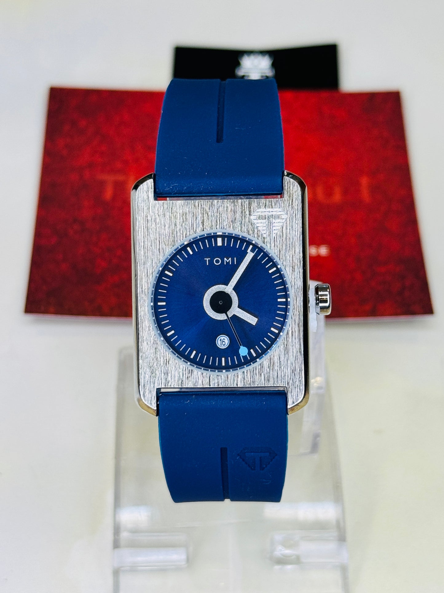 Tomi Blue Tank Magnetic Strap Watch