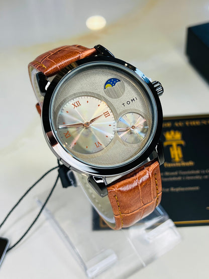 Tomi Brown Black Moon graph Dial Watch