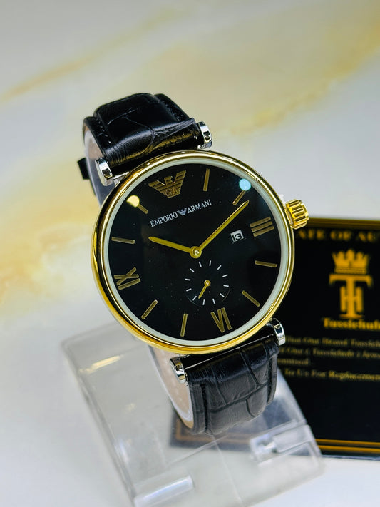Black Gold Black Emporio Down Second Watch