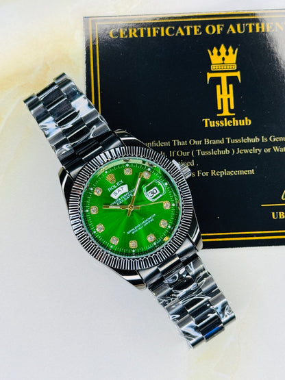 Premium Day Date Black Emerald Dial Watch