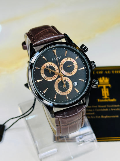 Tomi S6A Coffee Black Gift Set Watch