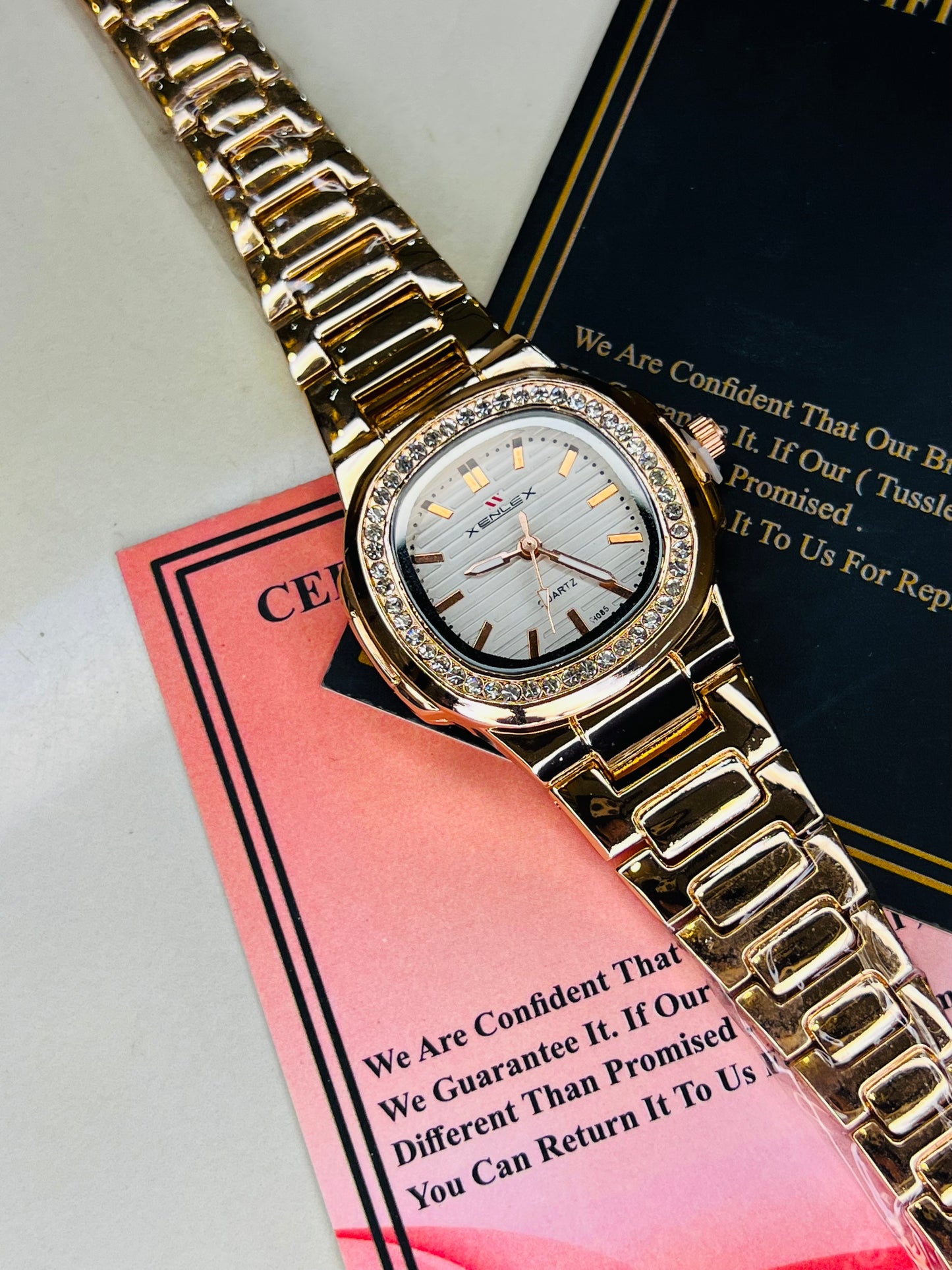 Xenlex Nautilus RoseGold Zircon Watch For Her
