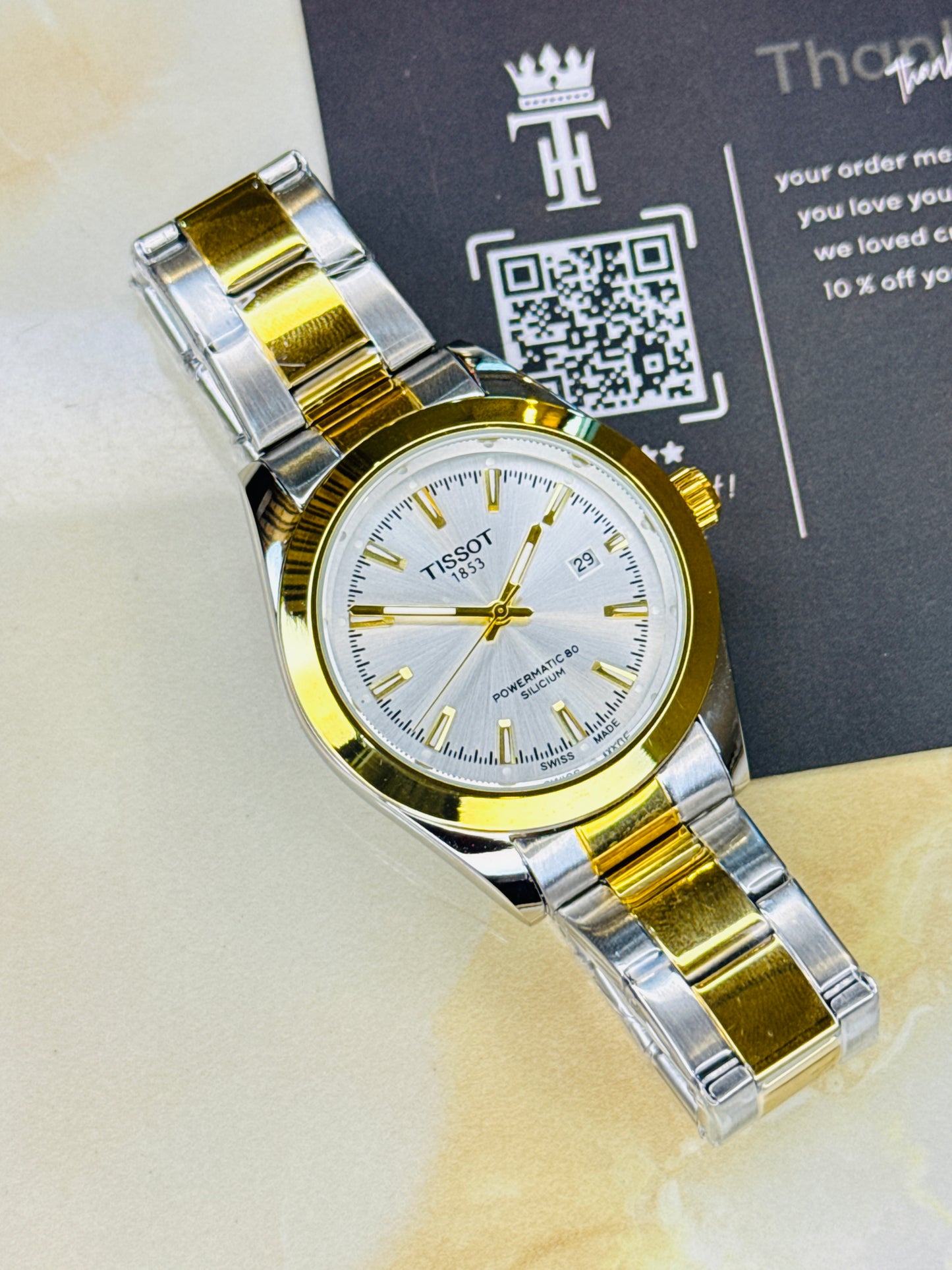 Silicium Two Tone White Tissot Watch