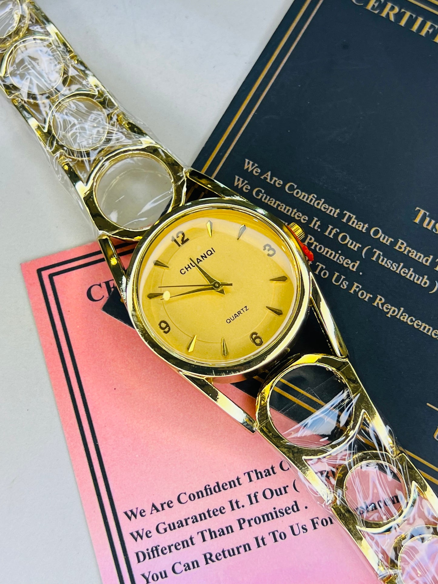 Gold Circle Bracelet Watch For Her