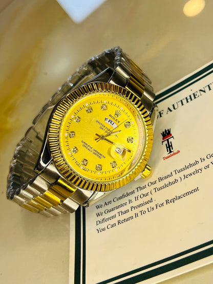 Premium Day Date Two Tone Gold Dial Watch