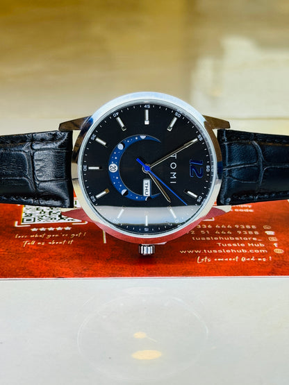 Black Silver Tomi Crescent Watch