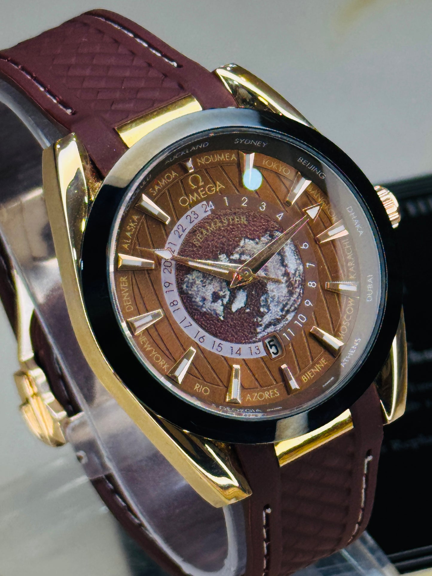 Chocolate Aqua Terra Omega Watch