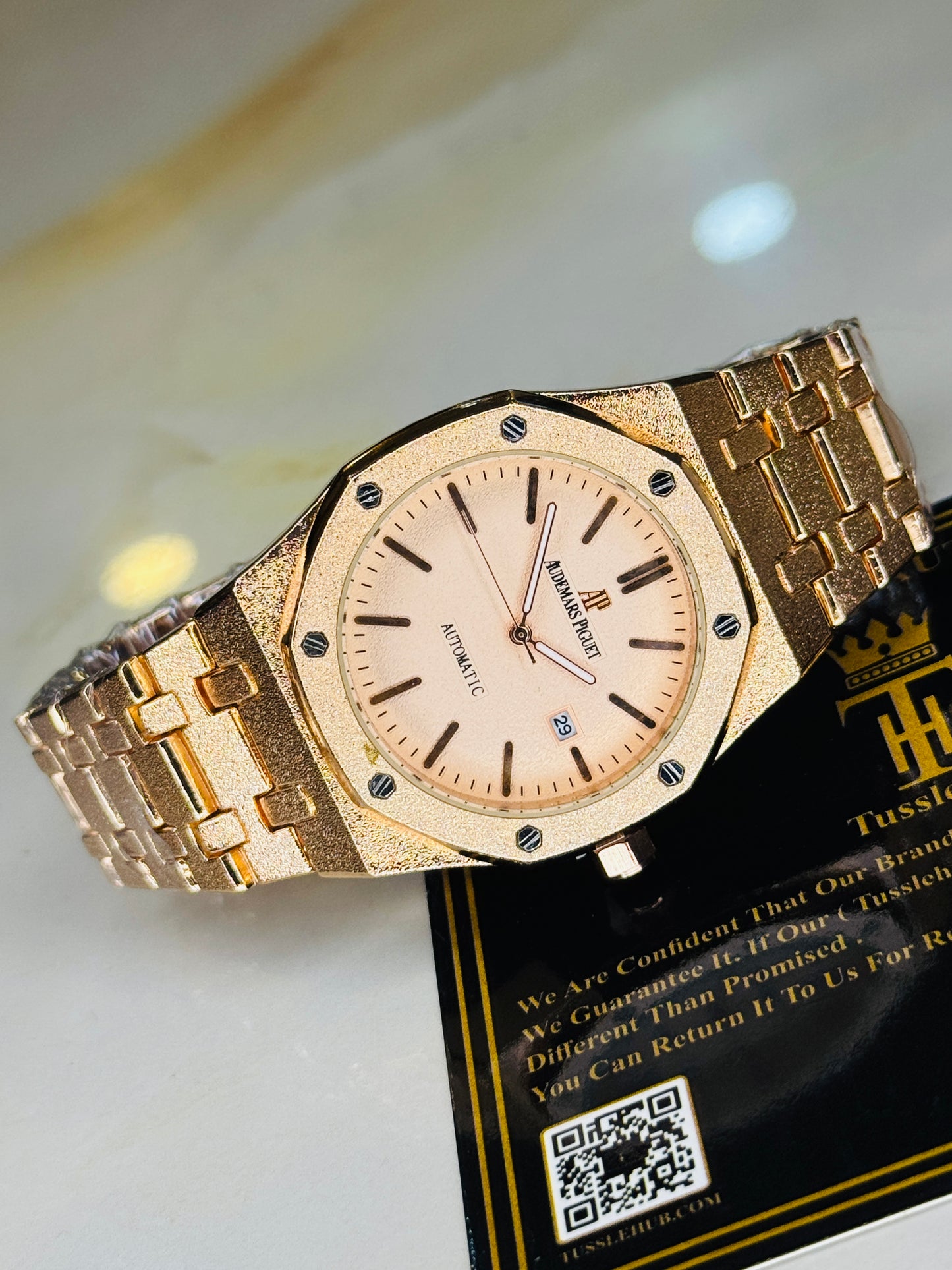 Frosted Rose Gold AP Watch