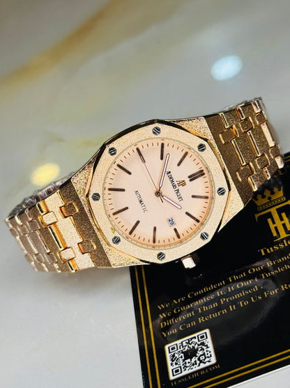 Frosted Rose Gold AP Watch