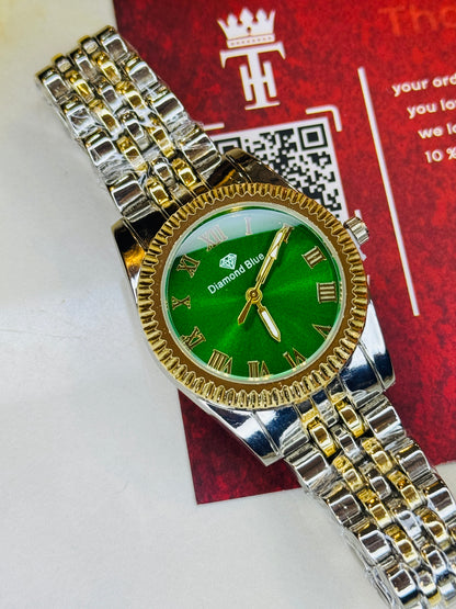 Two Tone Emerald Aoqili Roman Watch for her