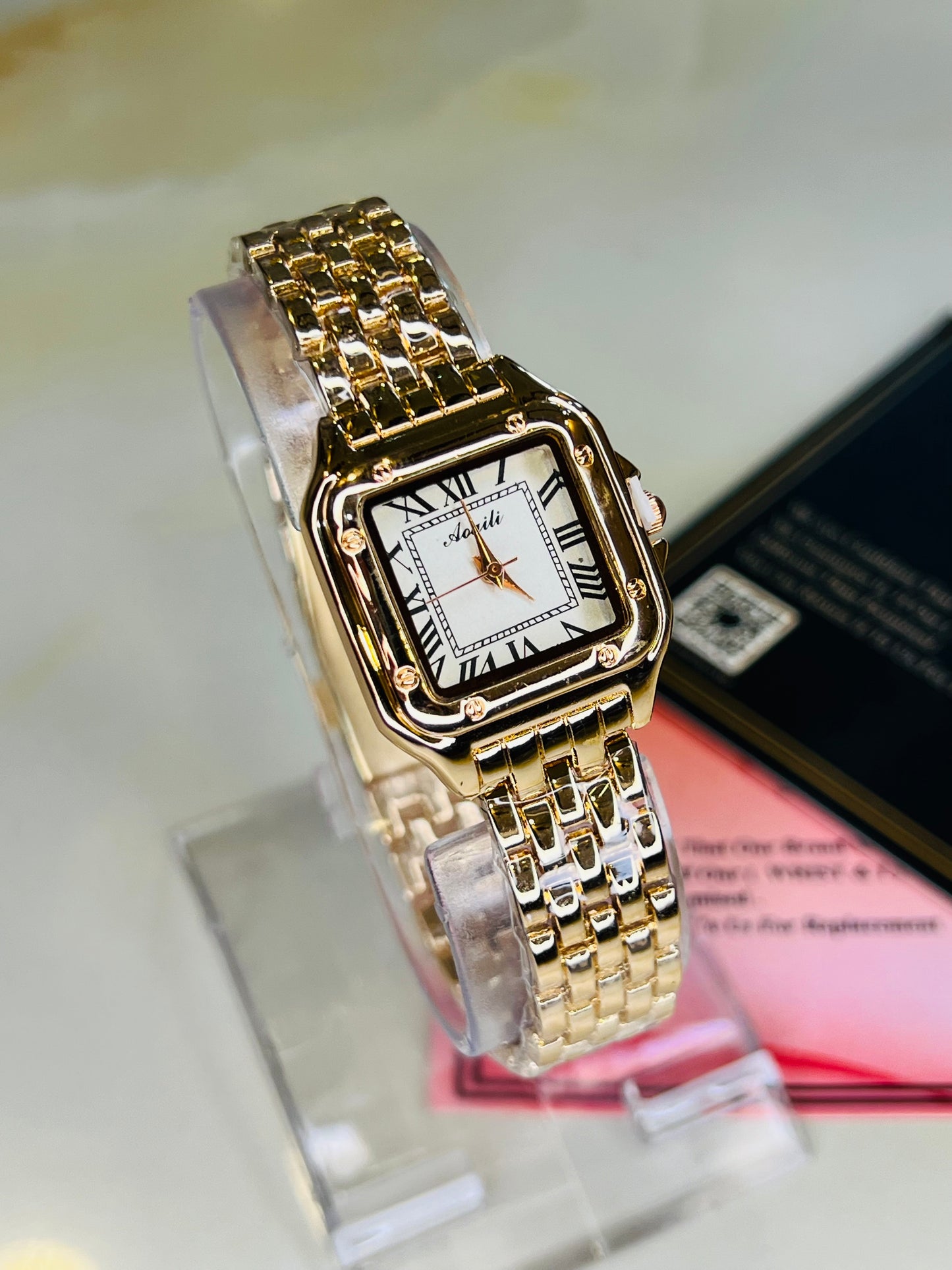 Rosegold White Santos Watch For Her