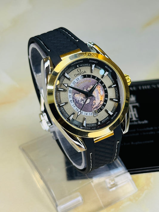 Black Two Tone Aqua Terra Omega Watch