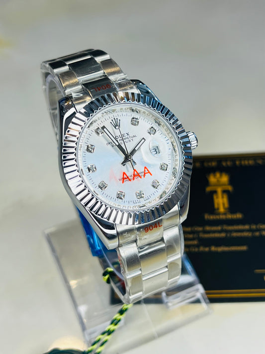 Date Just Silver White Dial Oyster Bracelet Master Clone Watch