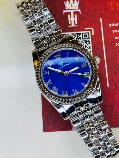 Silver Sapphire Aoqili Roman Watch for her
