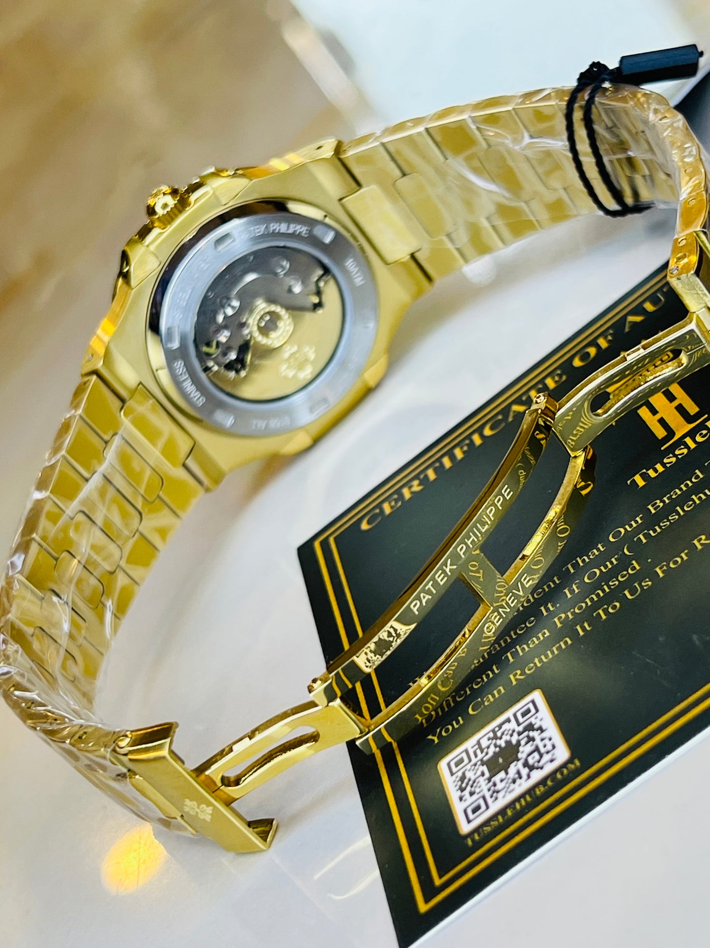 Gold Black Automatic Nautilus Super Clone Watch