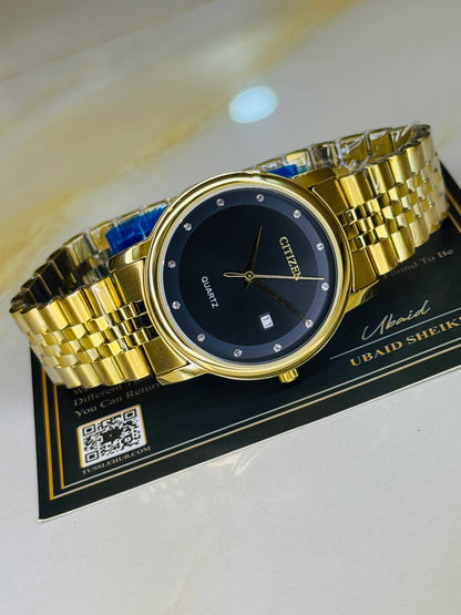 Gold Black Citizen Prestige Watch
