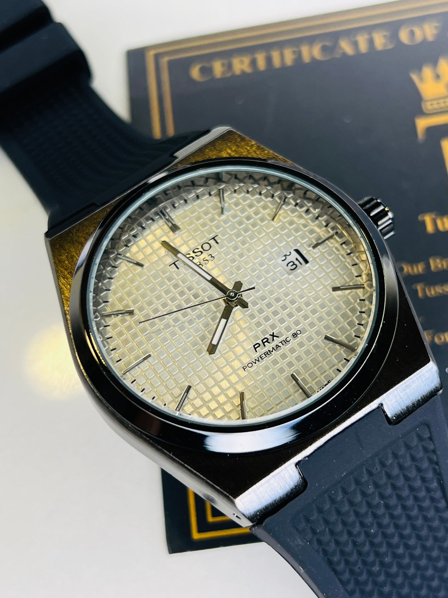 Black White PRX Silicon Strap Watch