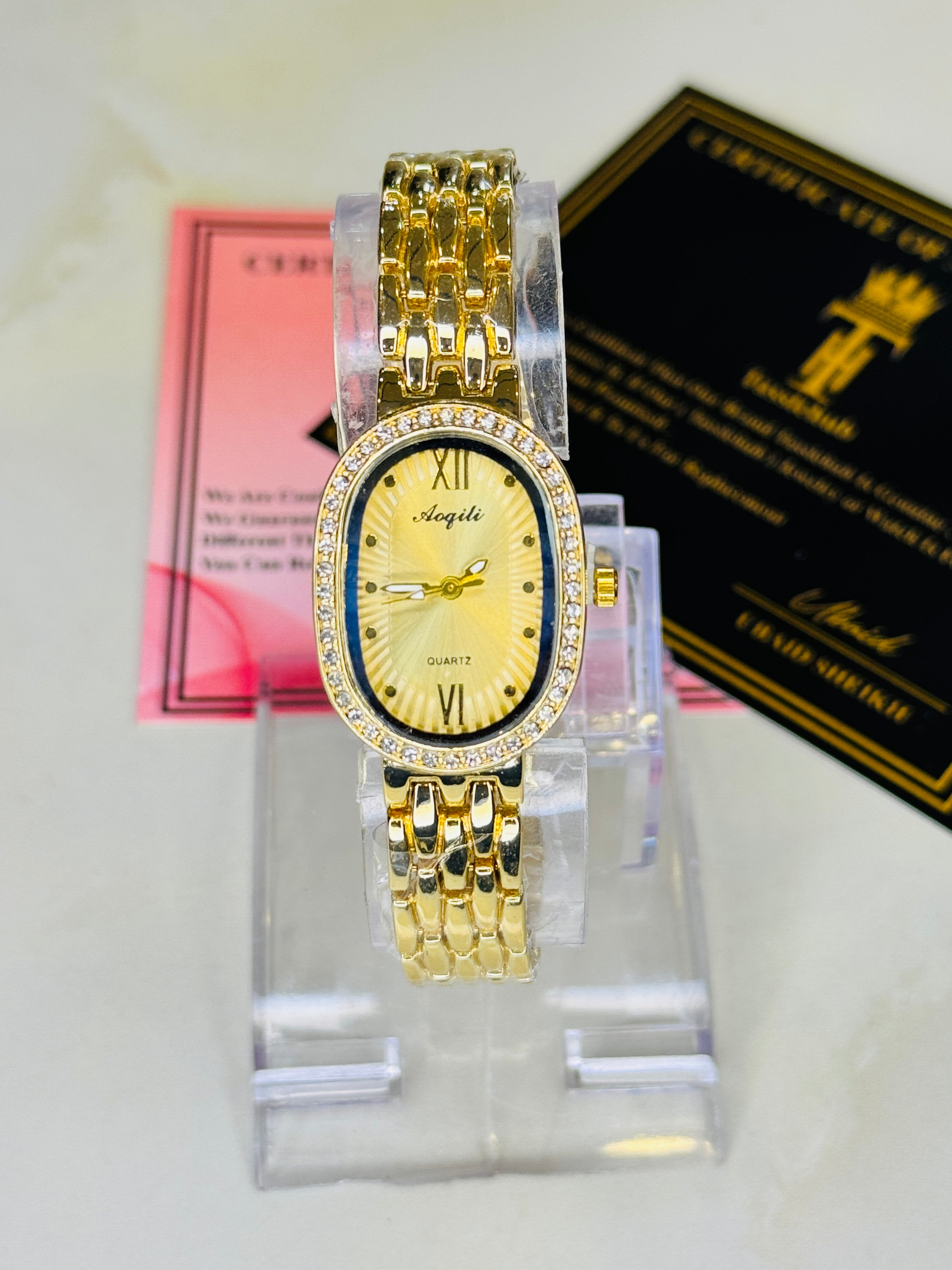 Aoqili Oval All Gold Watch for her