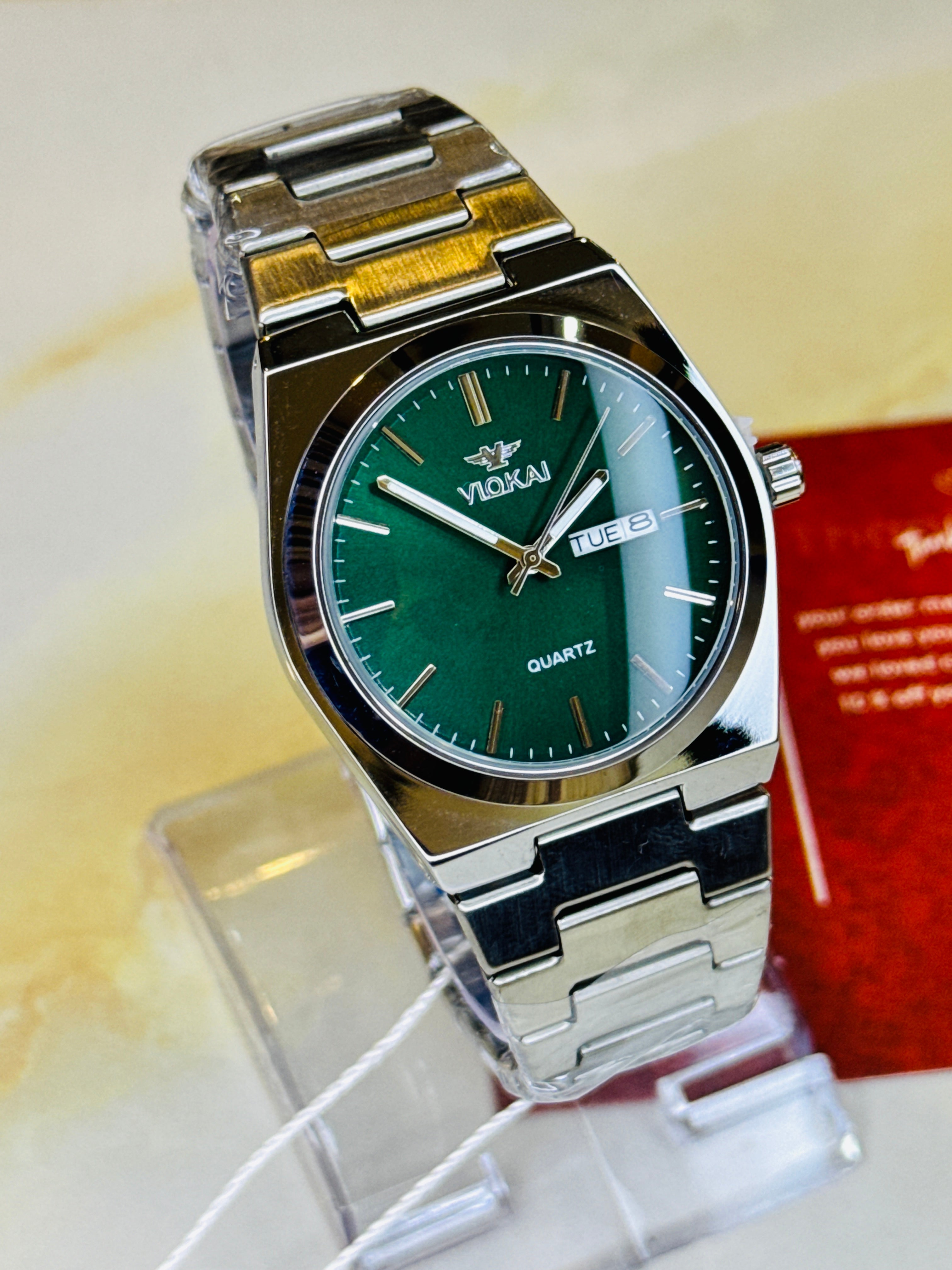 Silver Emerald Viokai Prx Watch