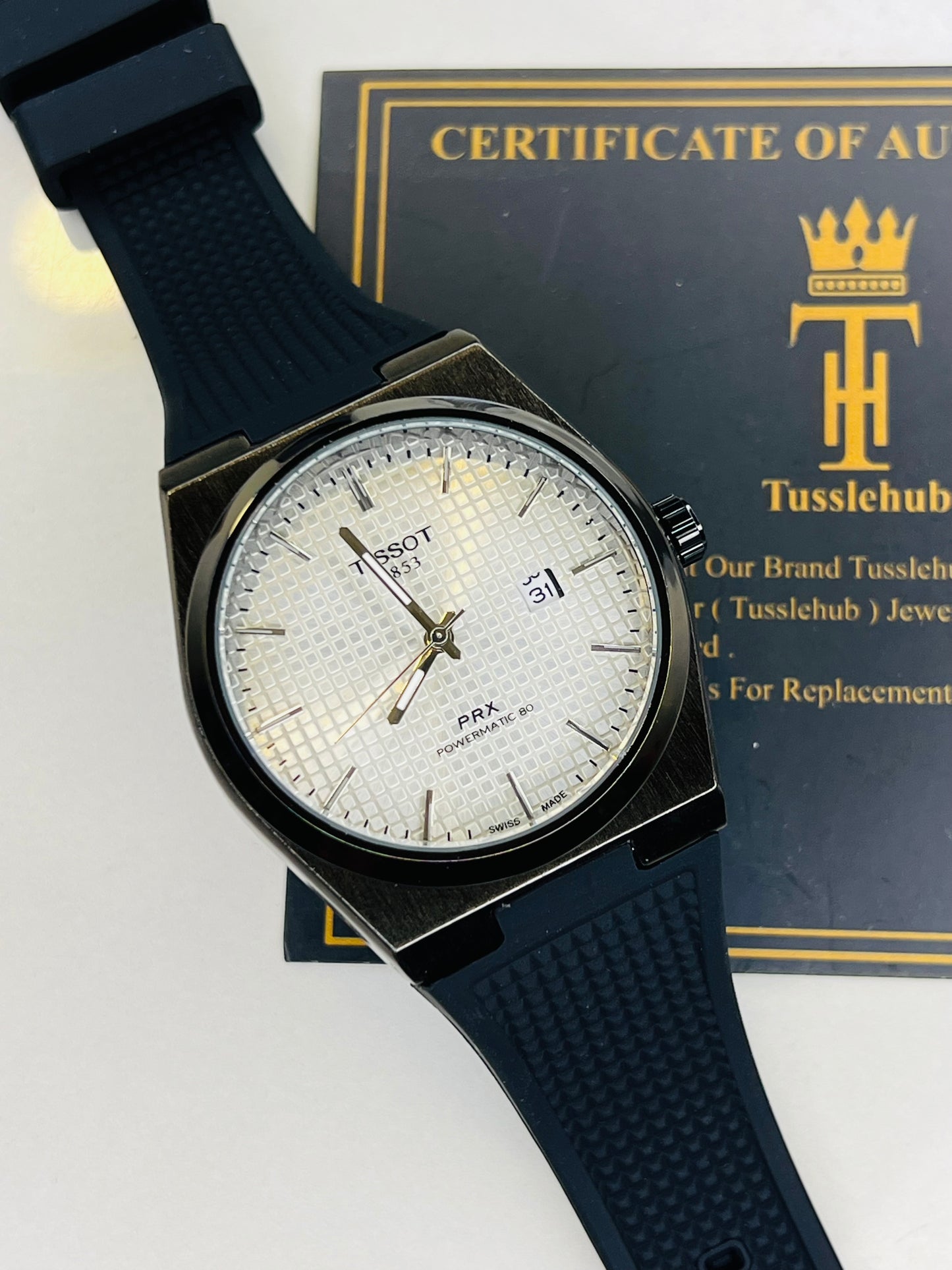 Black White PRX Silicon Strap Watch