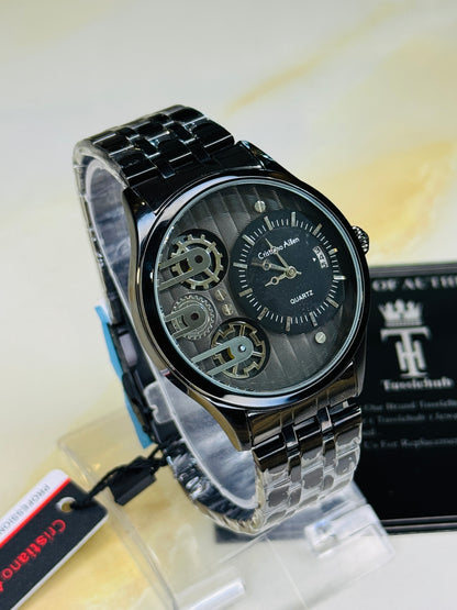 All Black Cristiano Aillen Dual Gear Watch