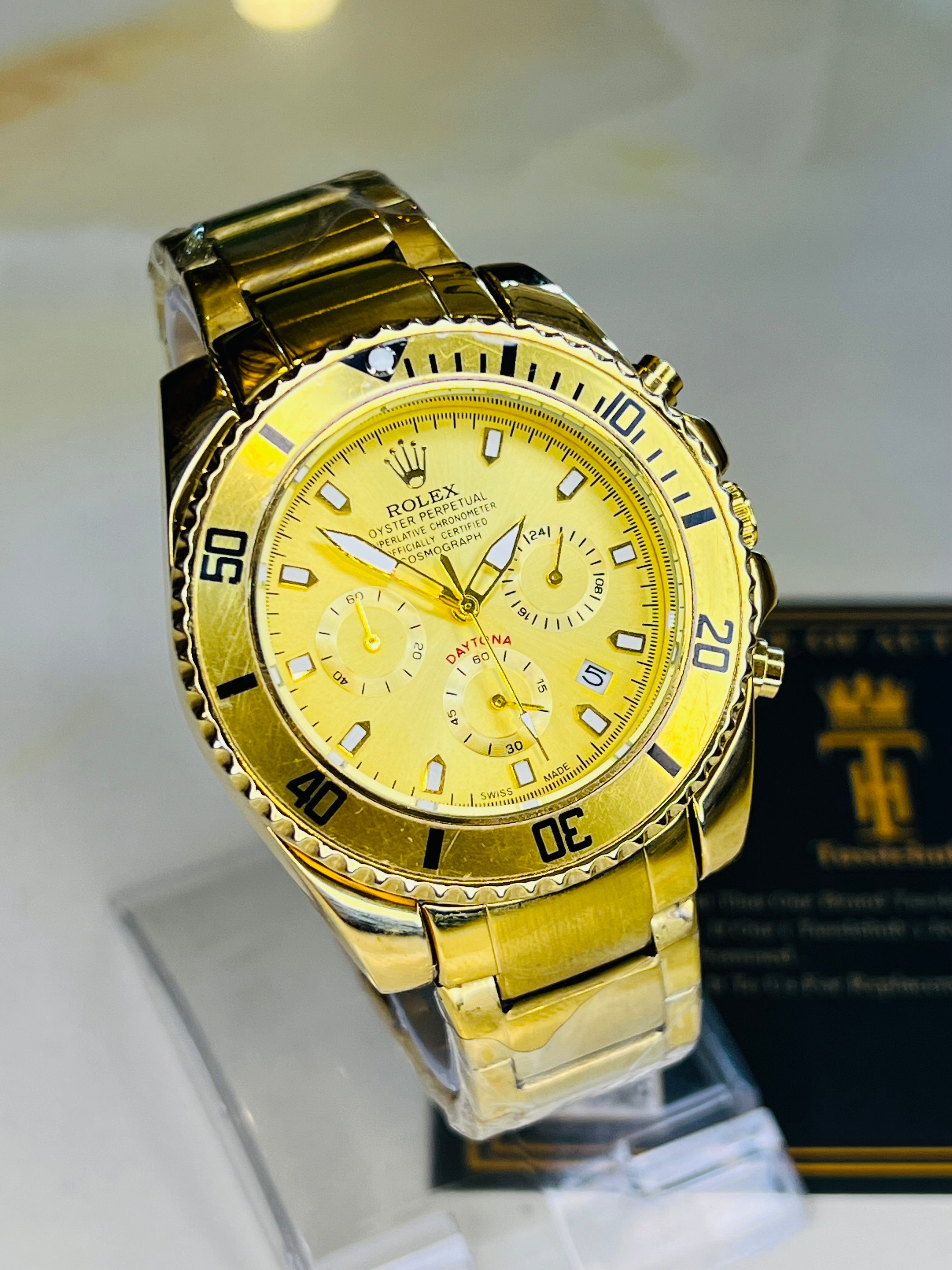 All Gold Daytona Chronograph Watch