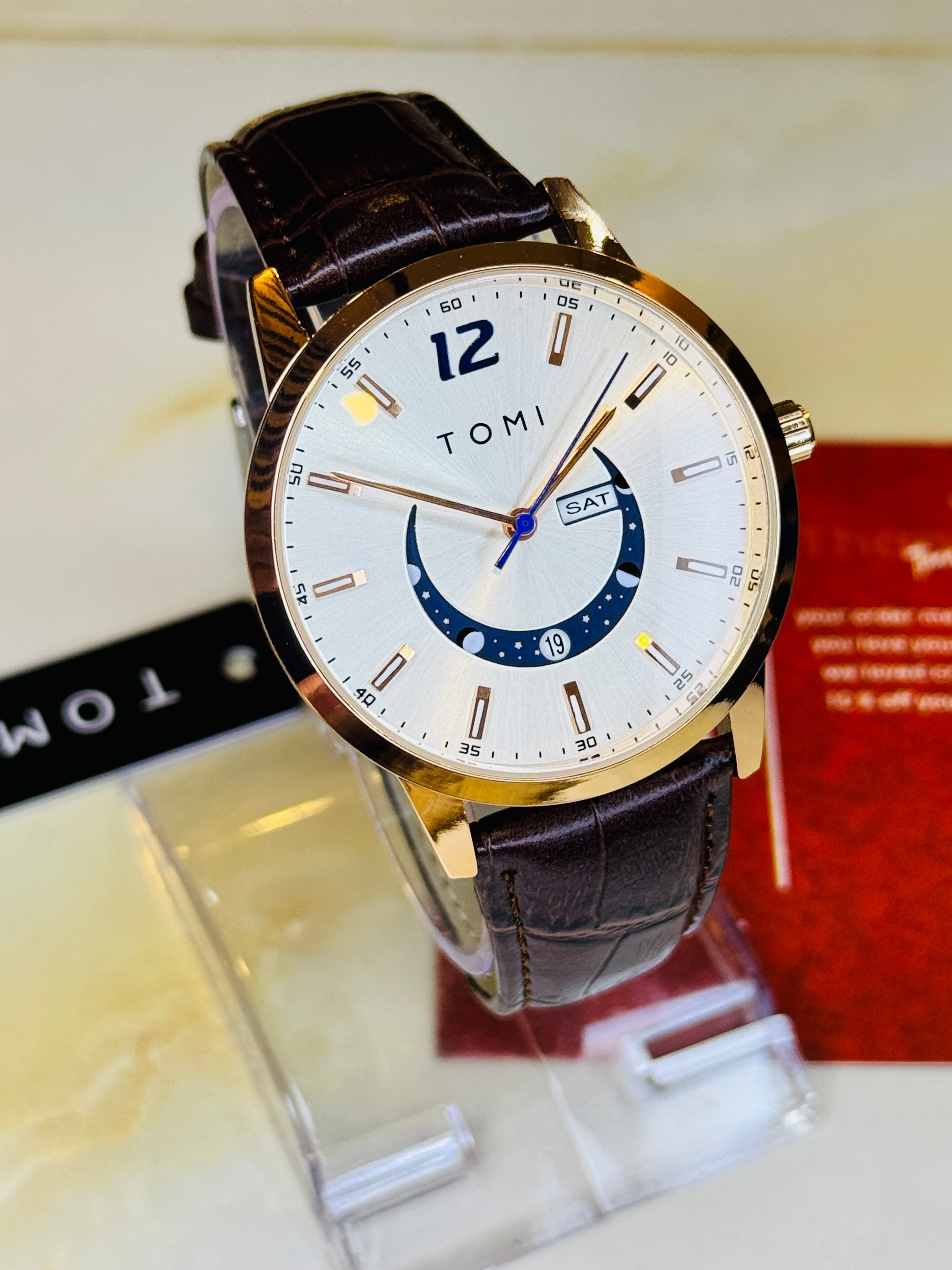 Brown Copper Tomi Crescent Watch