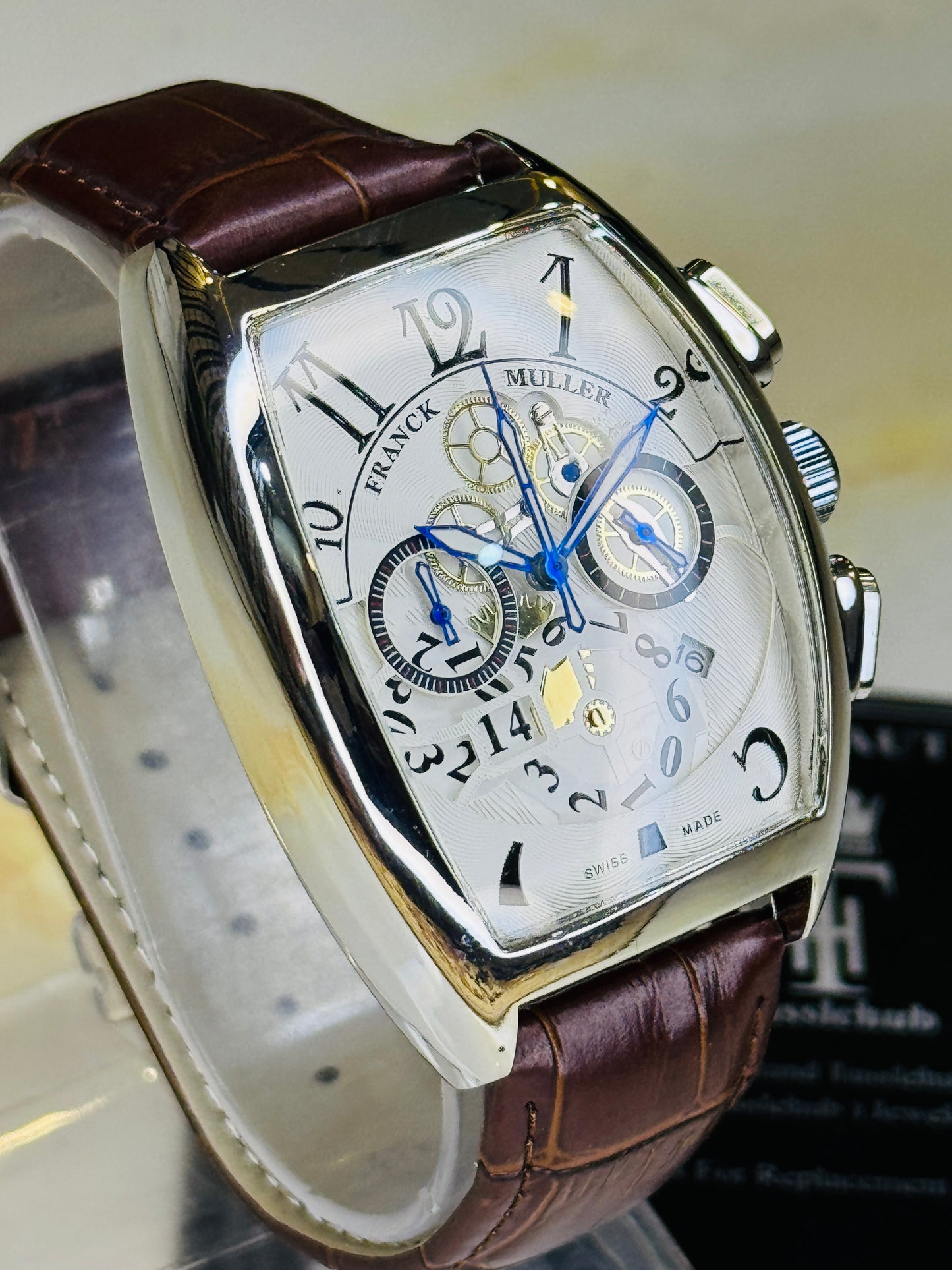 Frank Muller Brown Silver White Chronograph Dial Watch