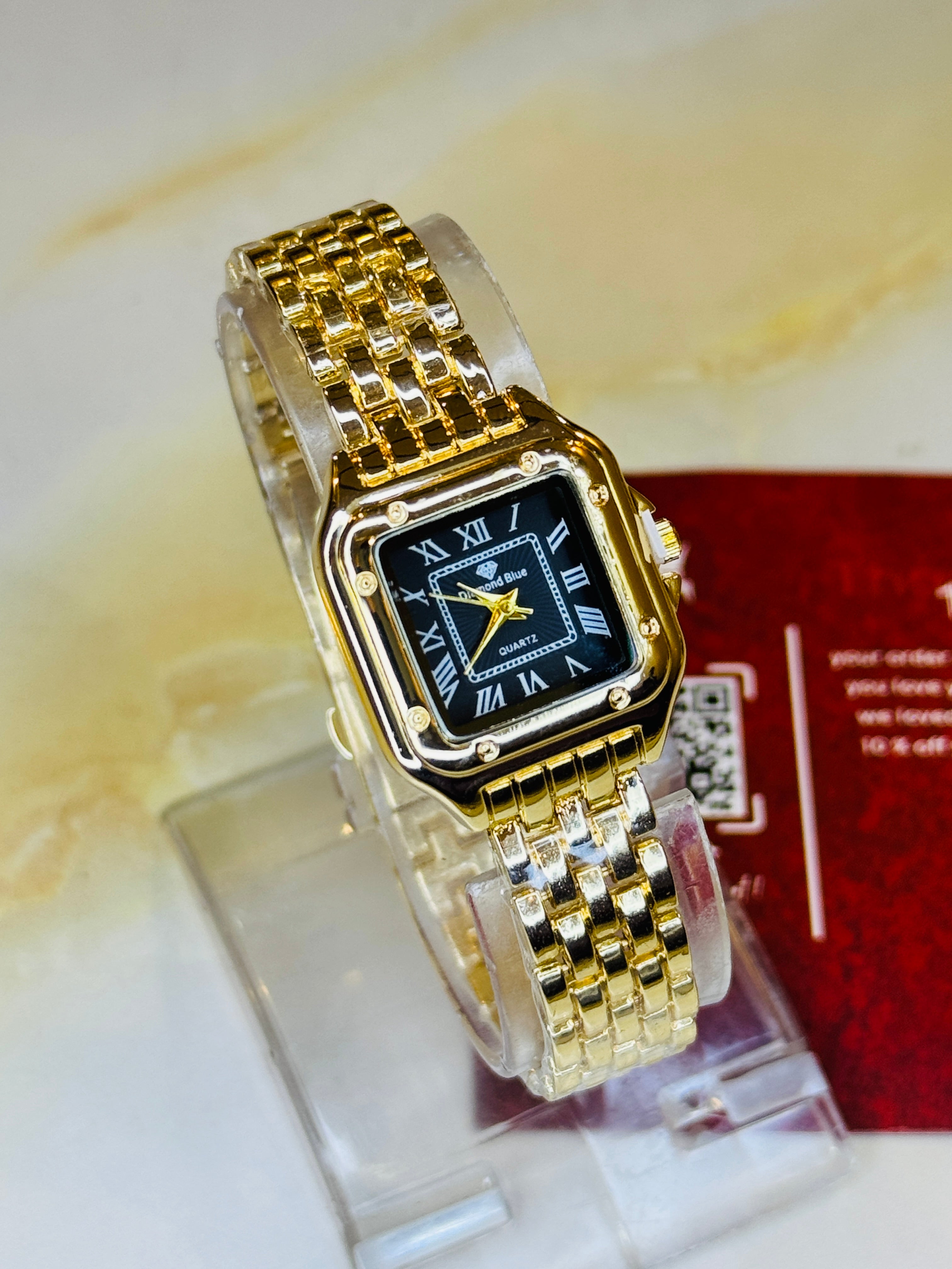 Gold Black Gold Santos Watch For Her