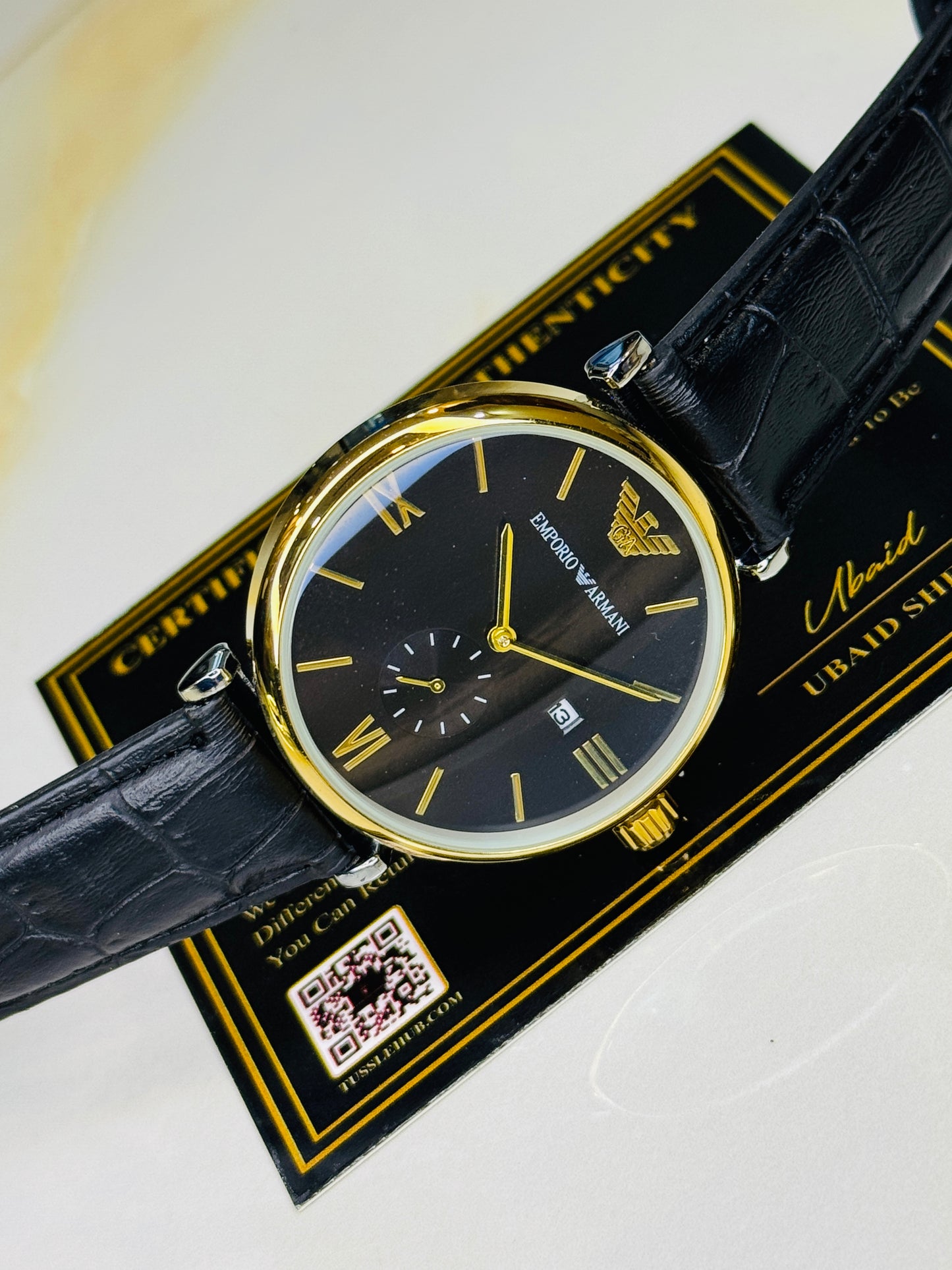 Black Gold Black Emporio Down Second Watch