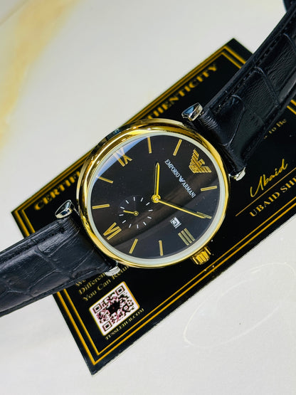 Black Gold Black Emporio Down Second Watch