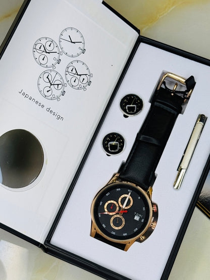 Tomi S6C Black Rose Gold Gift Set Watch