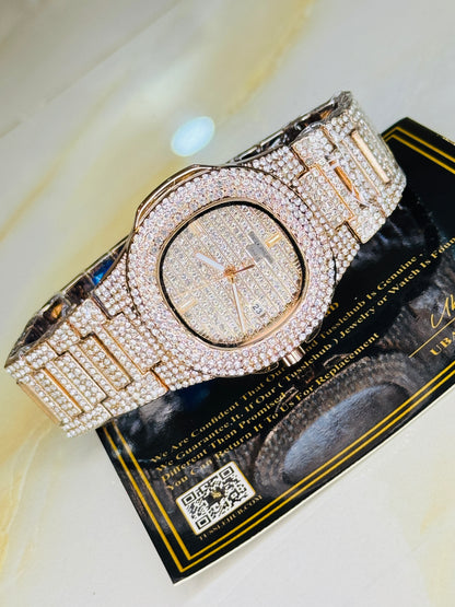 Rose Gold Iced Out PP Branded Premium Watch