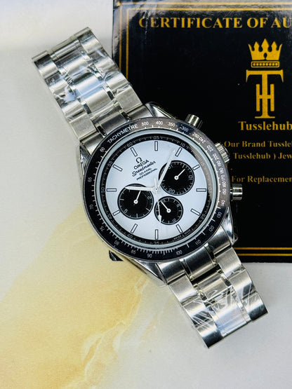 Speedmaster White Dial Silver Automatic Master Clone Watch