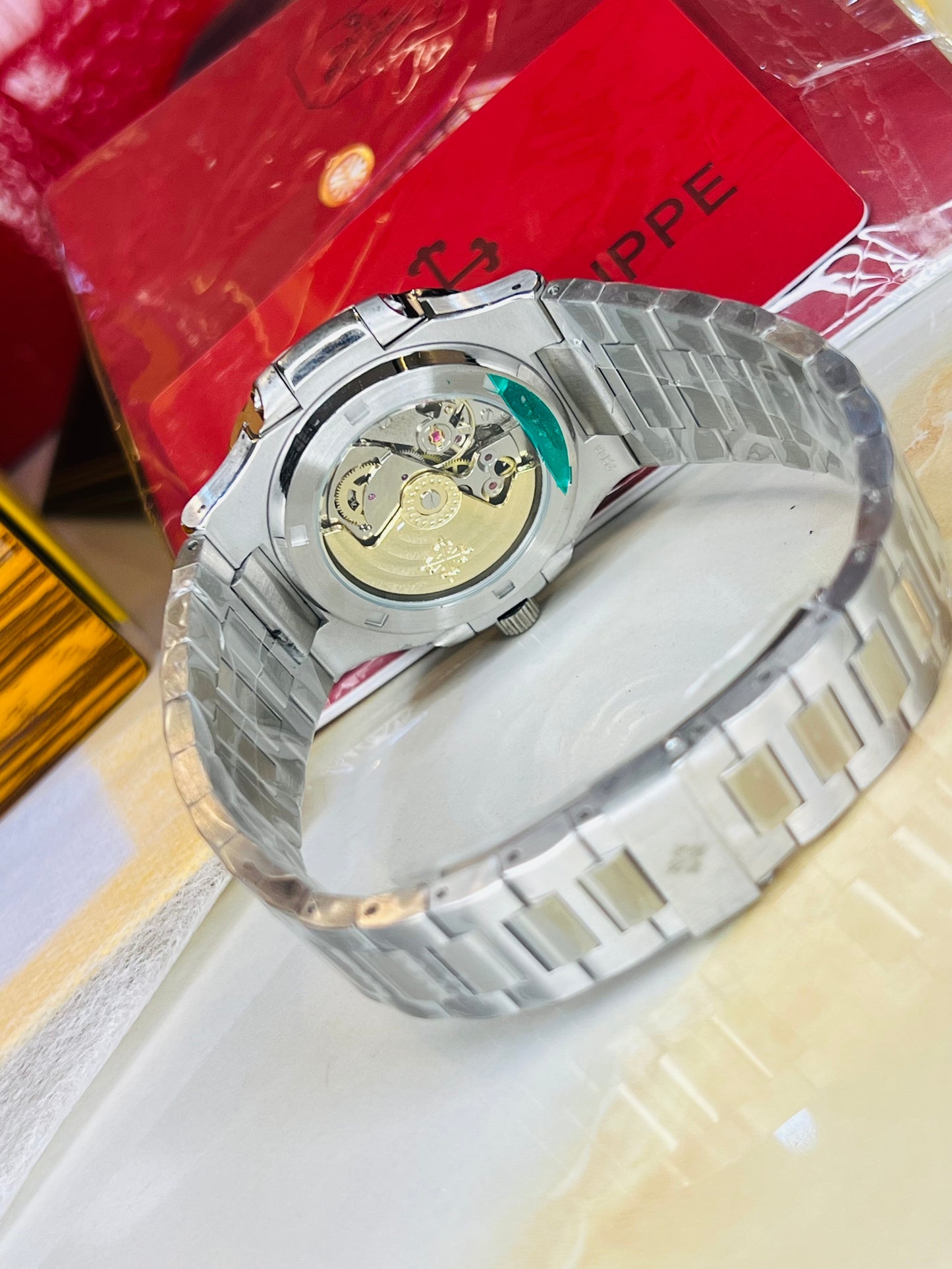 Silver White Automatic Nautilus Super Clone Watch