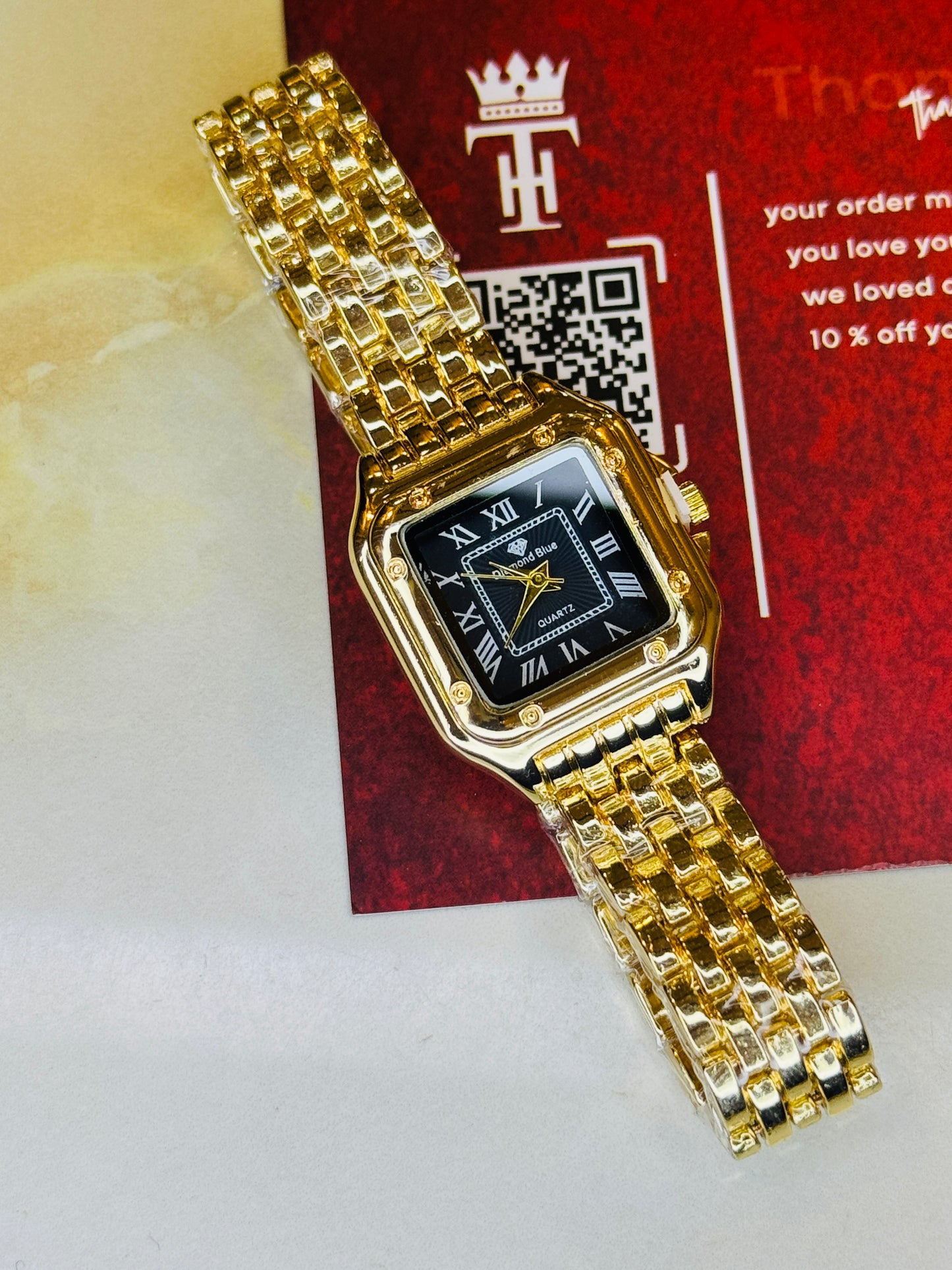Gold Black Gold Santos Watch For Her