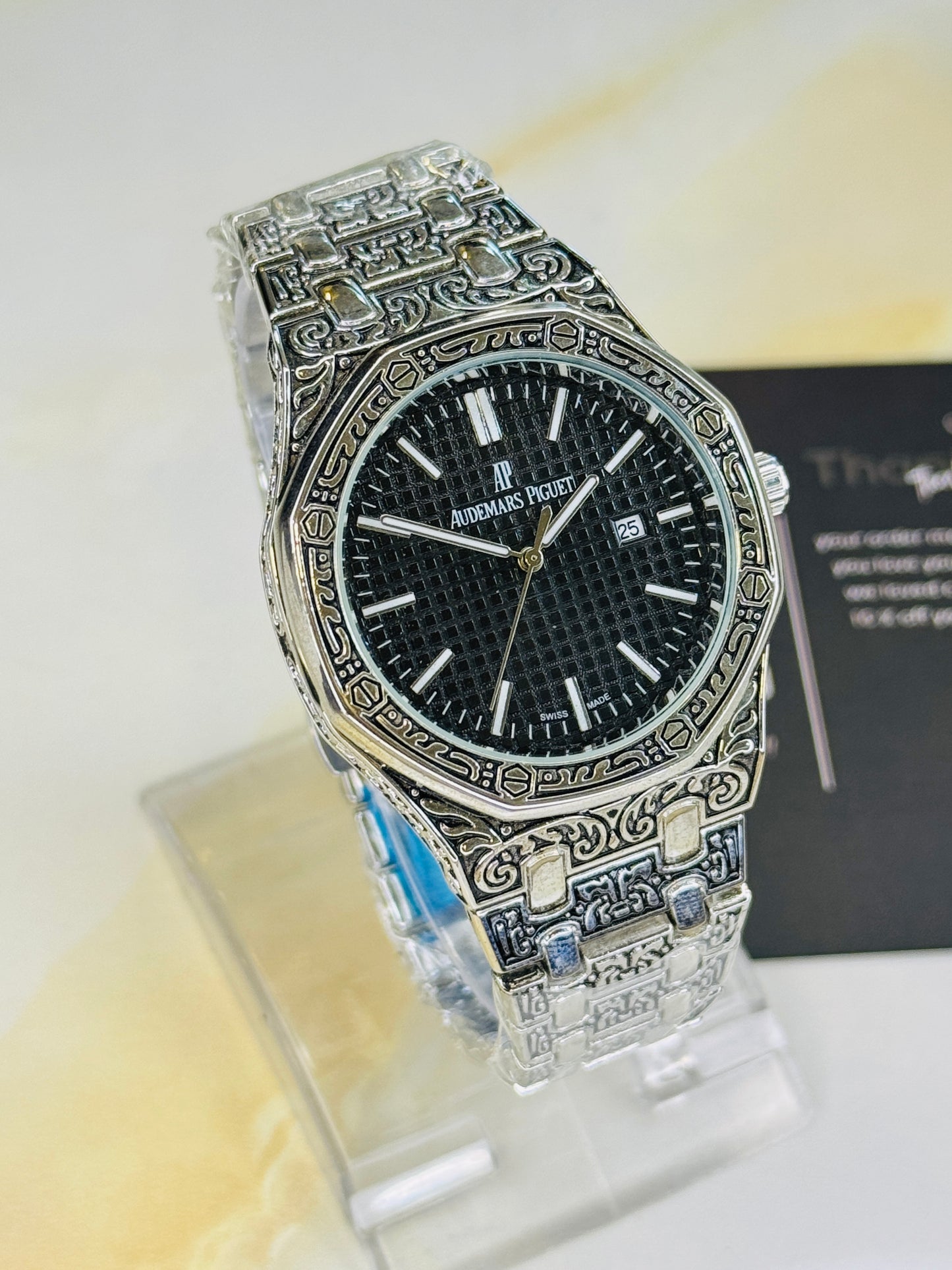 Calligraphic Silver Black AP Watch