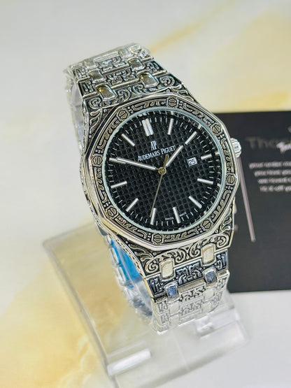 Calligraphic Silver Black AP Watch