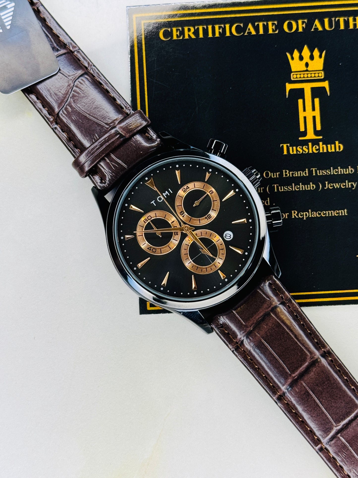 Tomi S6A Coffee Black Gift Set Watch