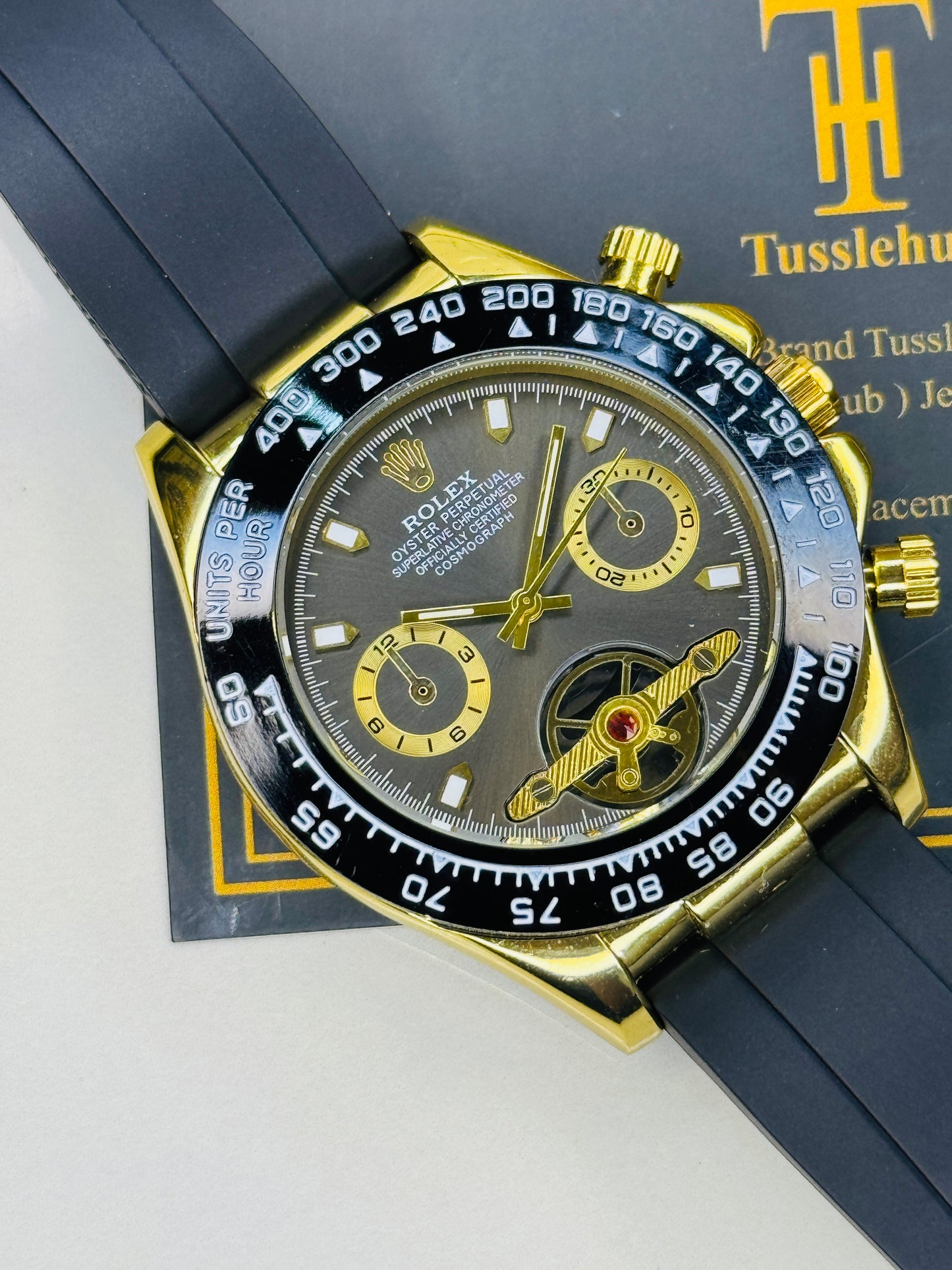 Skeleton Daytona Gold Black Watch