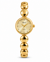 The Gold Round Pebble Minimalist Bangle Watch