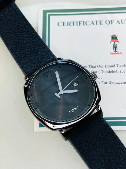 Tomi All Black Sleek Dial Watch