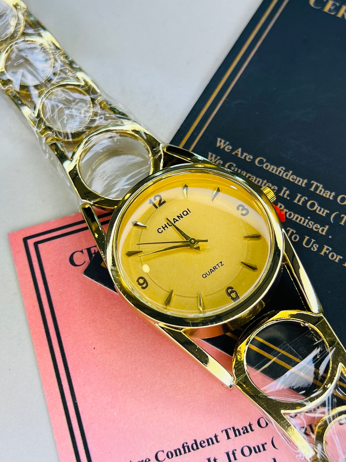 Gold Circle Bracelet Watch For Her