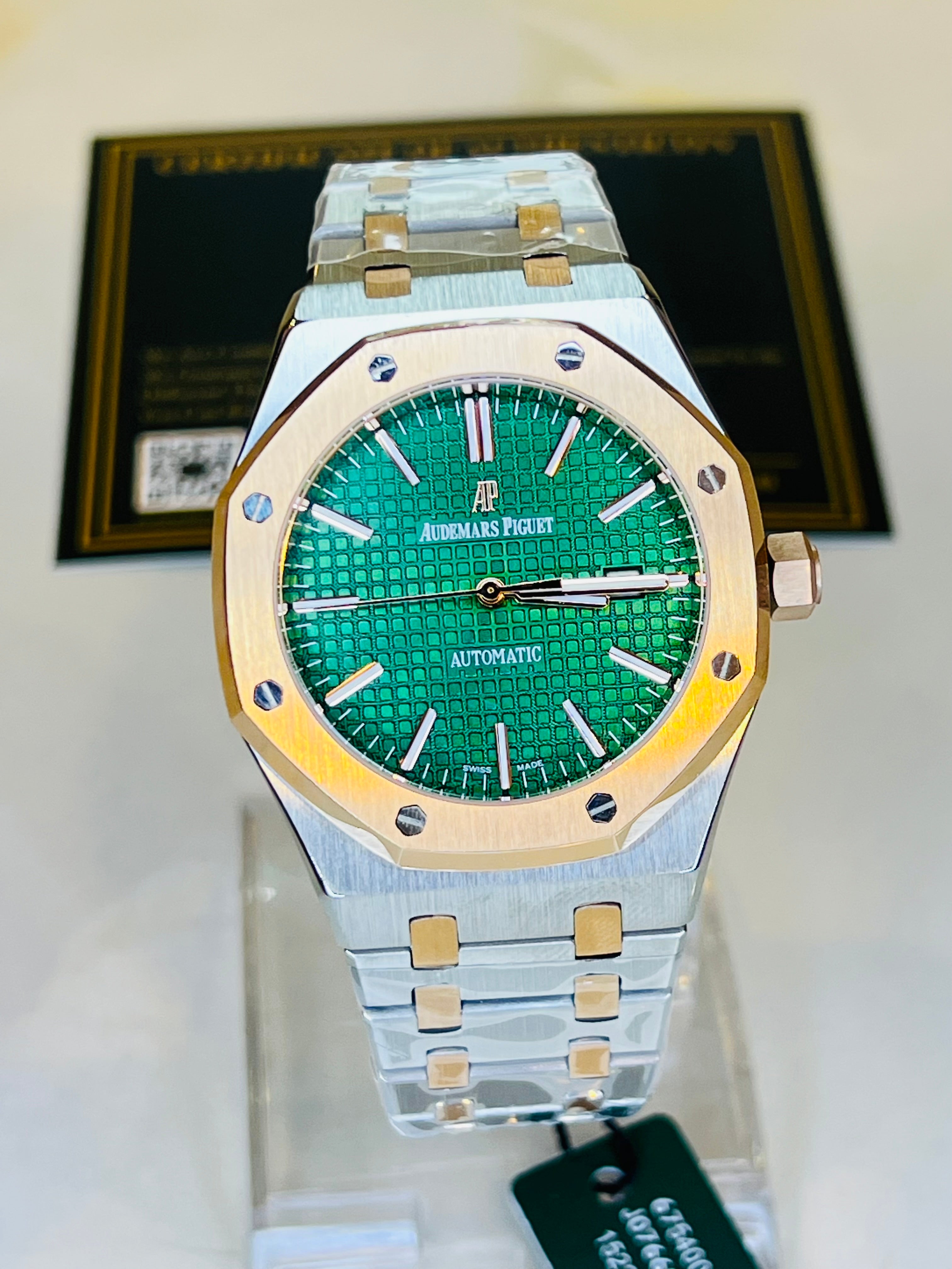 AP Two Tone Automatic Emerald Dial Super Clone Watch