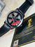 Black Red Leather Strapped Spinner NS Watch