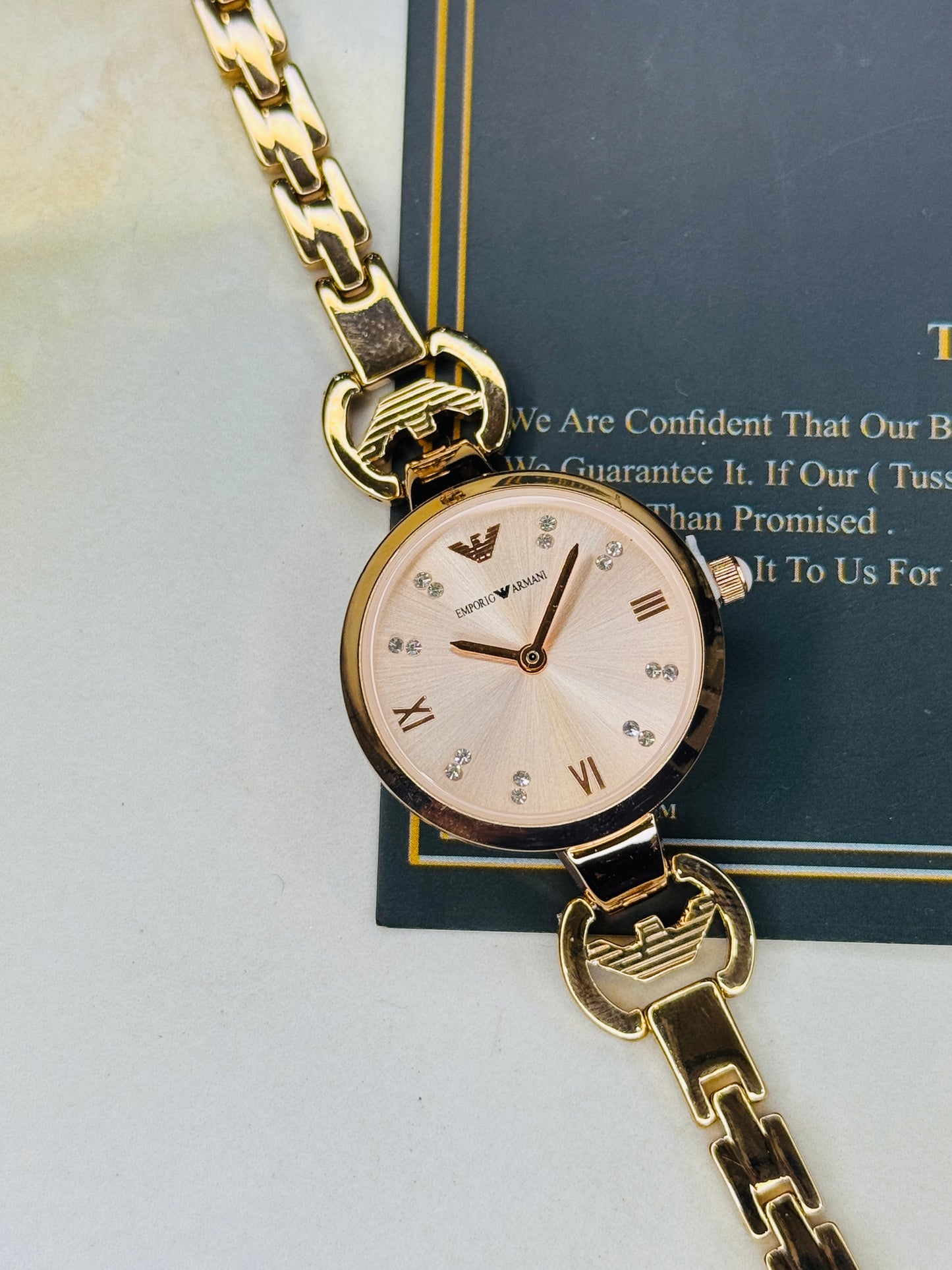 Emporio Rose Gold Pink Watch for her