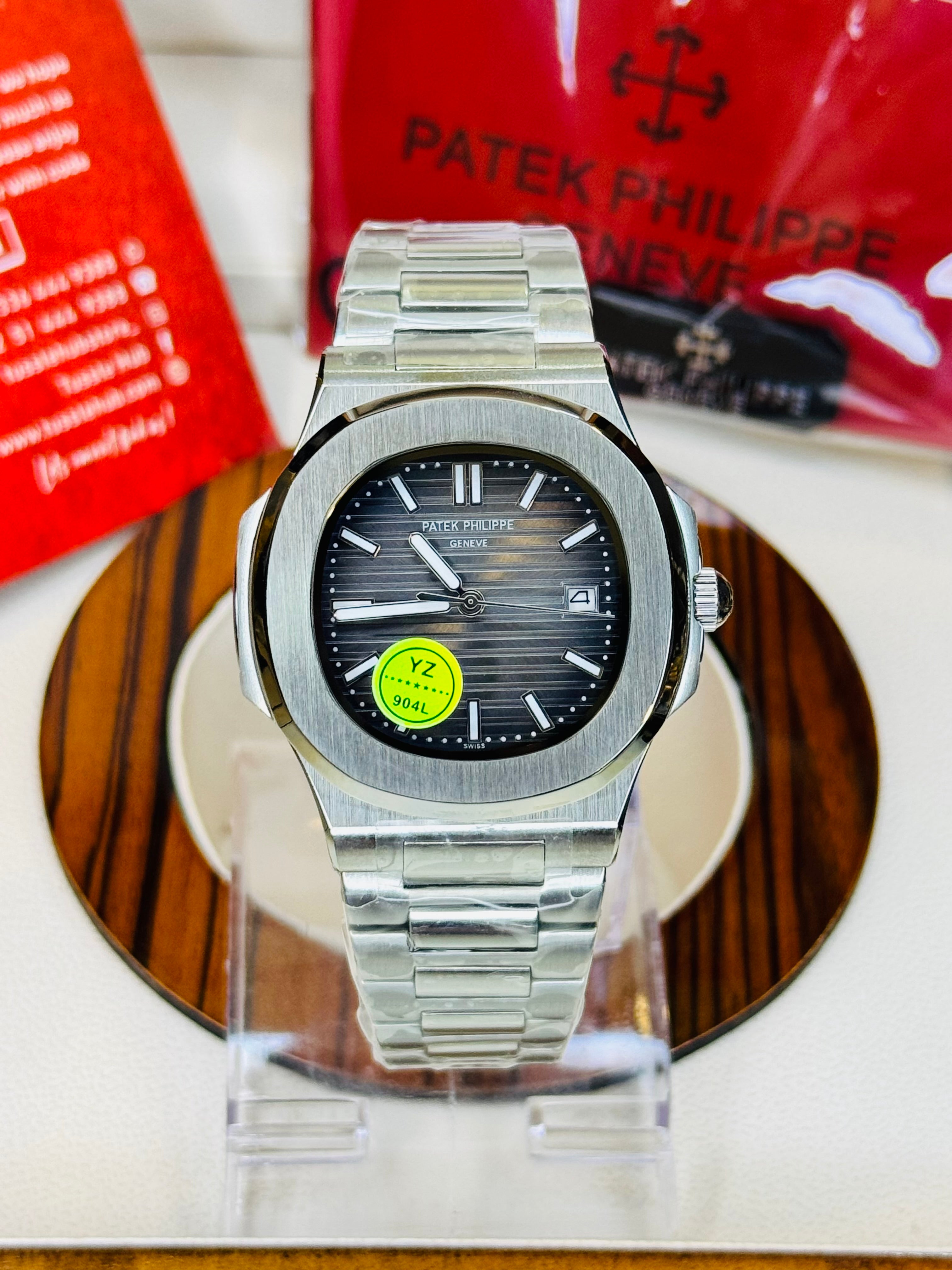 Silver Grey Automatic Nautilus Super Clone Watch